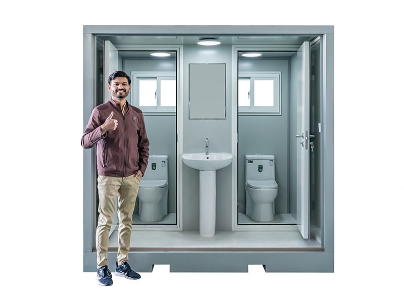 To-personers udendørs bærbart toilet
