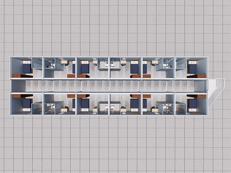 Koreansk medarbejder sovesal Quick Shared Container Room